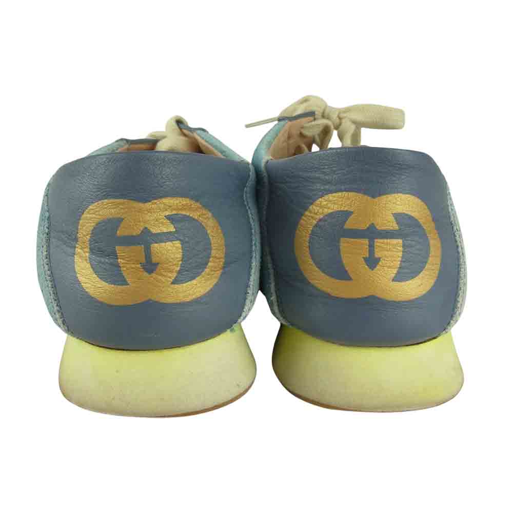 GUCCI グッチ シェリーライン スエード スニーカー ブルー ブルー系 37.5【中古】