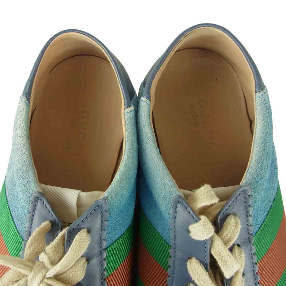 GUCCI グッチ シェリーライン スエード スニーカー ブルー ブルー系 37.5【中古】