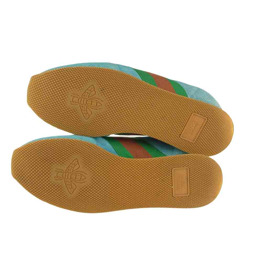 GUCCI グッチ シェリーライン スエード スニーカー ブルー ブルー系 37.5【中古】