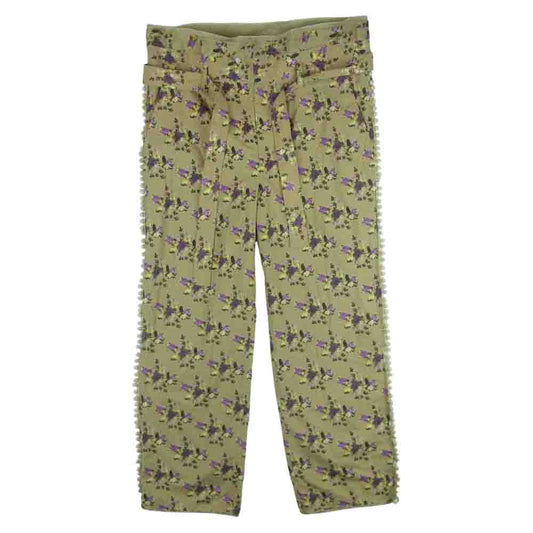 ミドリカワ 20SS MID20SS-P07B FLOWER PANTS ベルテッド フラワー パンツ ベージュ系 FREE【中古】