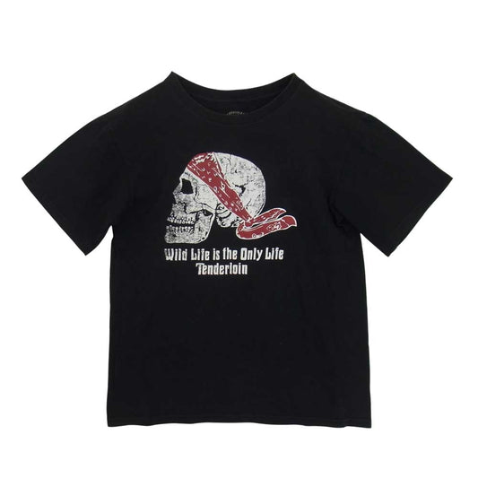 TENDERLOIN テンダーロイン T-TEE B-S バンダナスカル プリント Tシャツ ブラック系 M【中古】