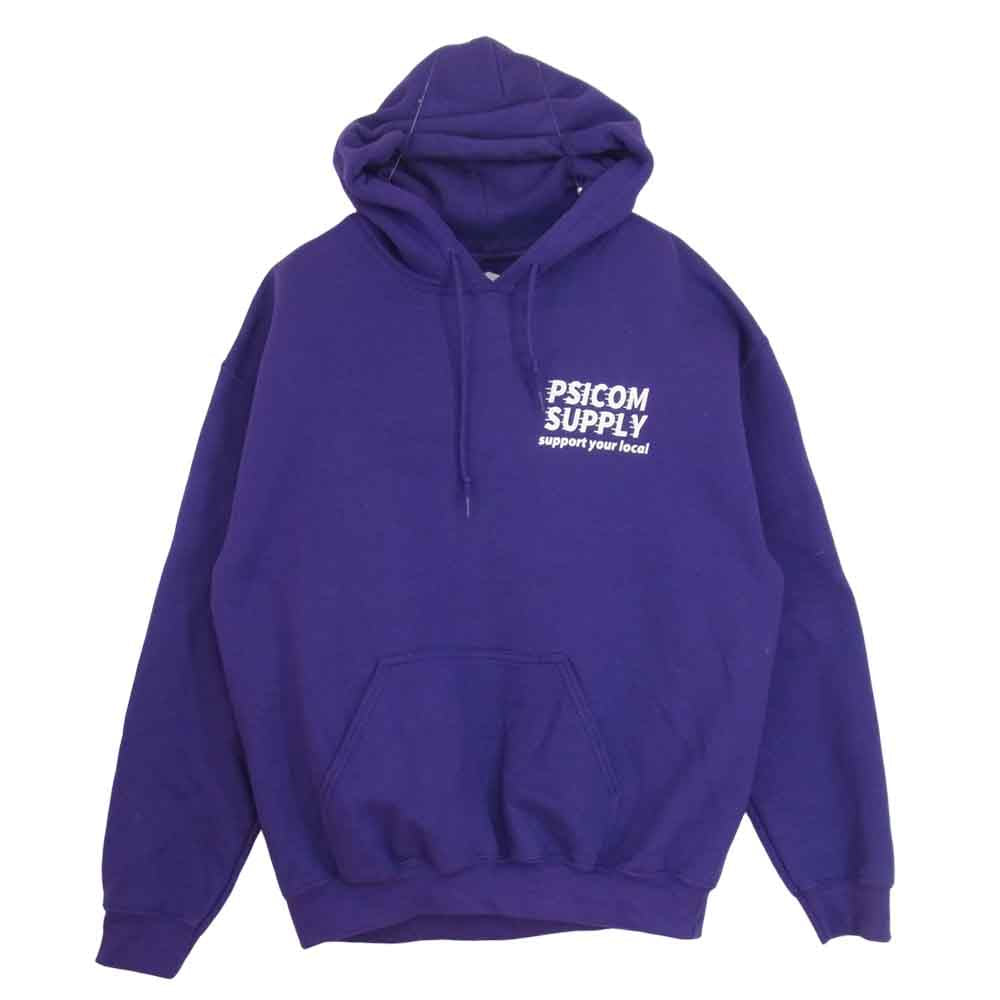 Psicom サイコム ロゴプリント プルオーバー パーカー パープル系 M【中古】