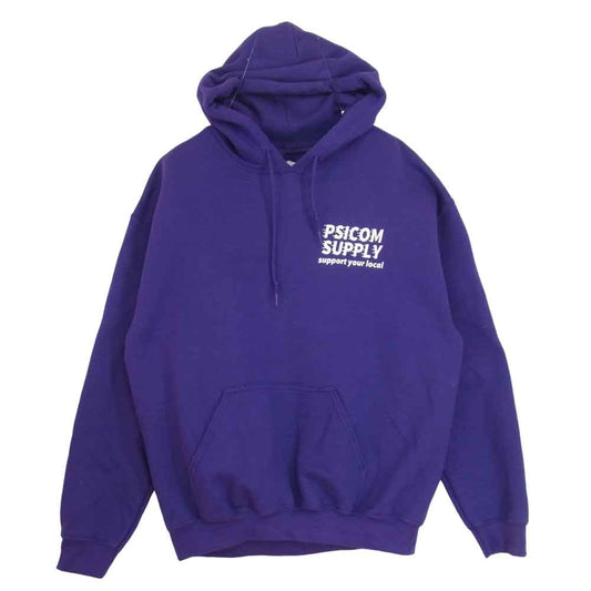 Psicom サイコム ロゴプリント プルオーバー パーカー パープル系 M【中古】