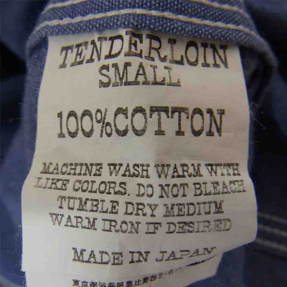 TENDERLOIN テンダーロイン T-CHAMBRAY SHT シャンブレー 縁ステッチ 長袖 シャツ ブルー系 S【中古】