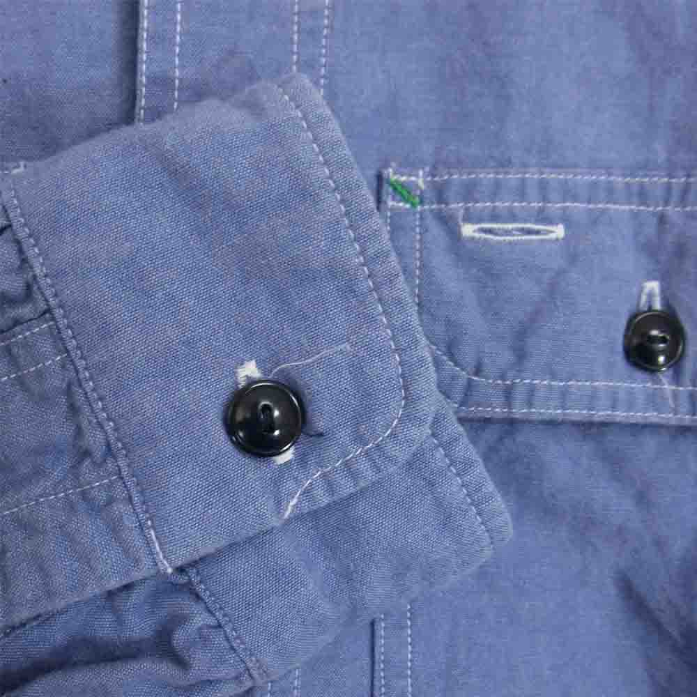 TENDERLOIN テンダーロイン T-CHAMBRAY SHT シャンブレー 縁ステッチ 長袖 シャツ ブルー系 S【中古】