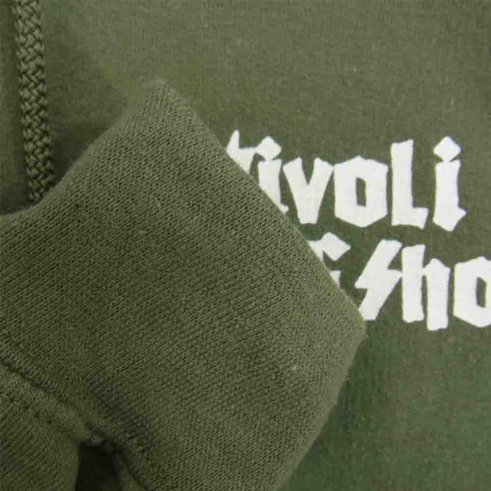 Psicom サイコム × TIVOLI Surf Shop チボリ サーフ ショップ GARAGE SELE serious ガレージ セール シリーズ プリント プルオーバー パーカー グリーン系 M【中古】