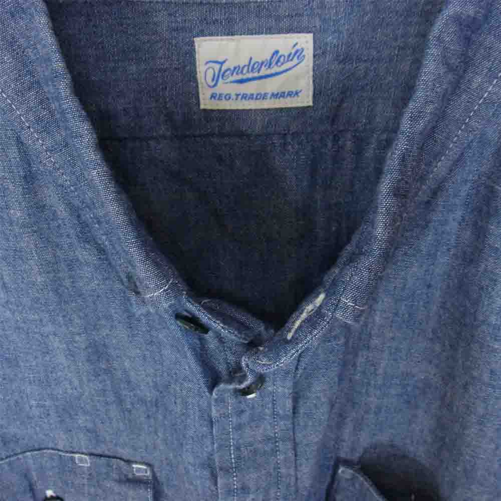TENDERLOIN テンダーロイン T-CHAMBRAY SHT シャンブレー 長袖 シャツ ブルー系 XS【中古】