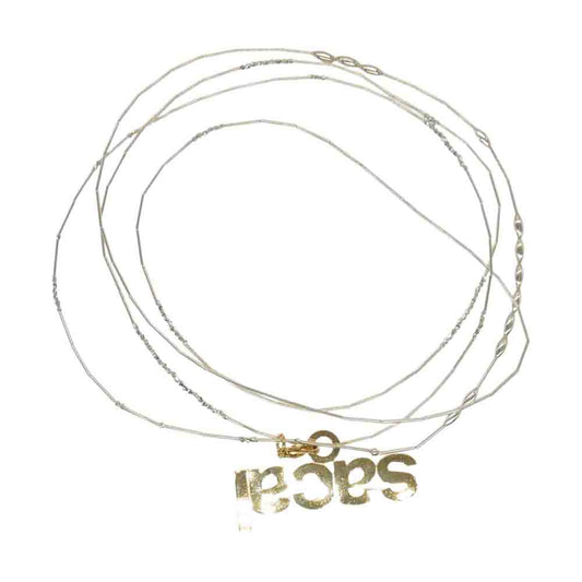 Sacai サカイ WOMEN Mobile Connector Strap ロゴ ネックレス シルバー系【中古】