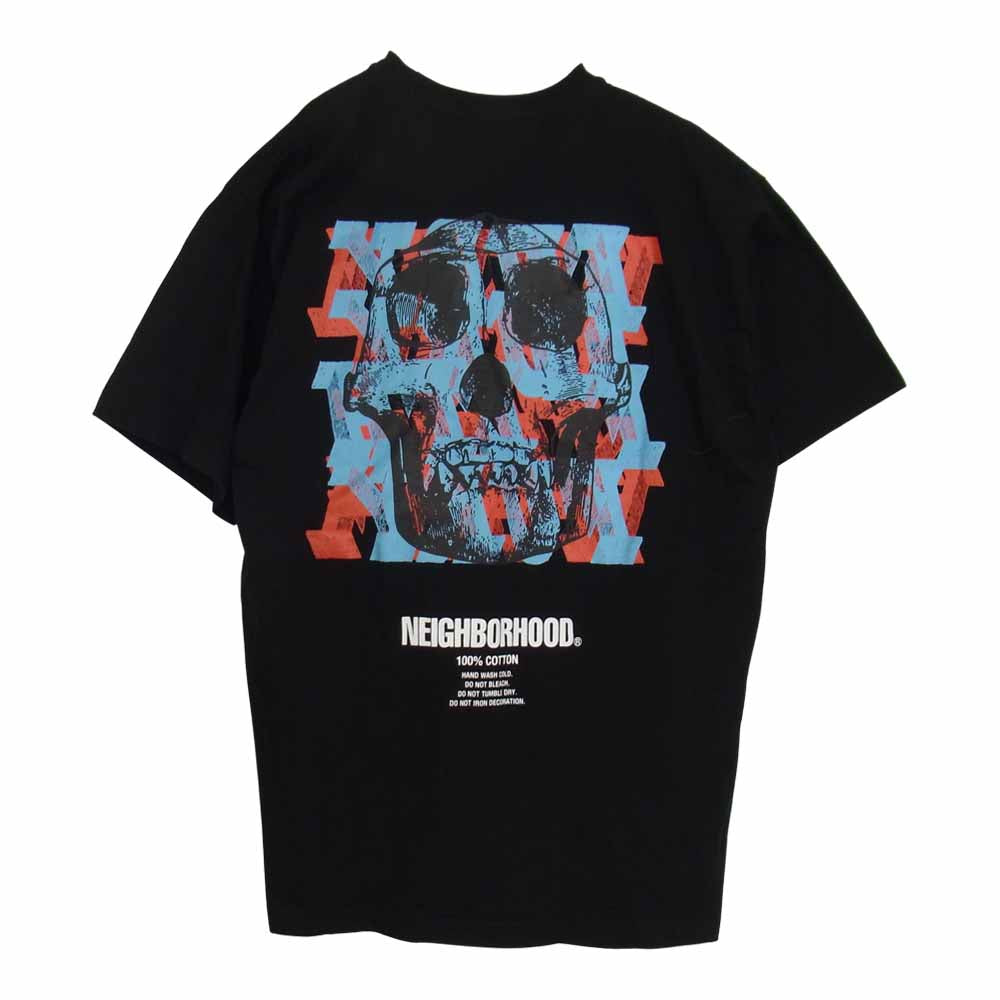 NEIGHBORHOOD ネイバーフッド SKULL C-TEE SS バックプリント スカル 半袖 Tシャツ ブラック系 L【美品】【中古】