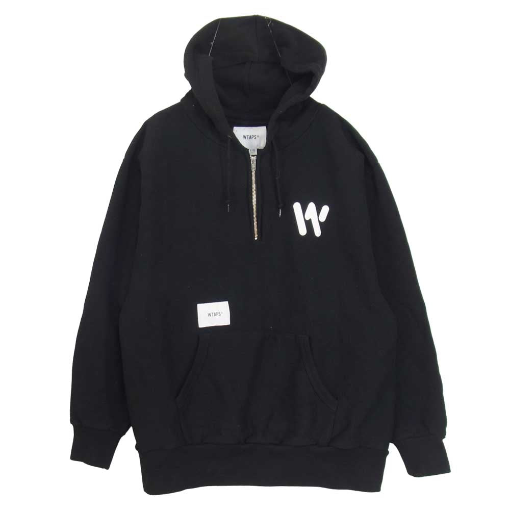 WTAPS ダブルタップス 201ATDT-CSM19 OUTRIGGER HALF ZIP SWEAT ハーフ ジップ スウェット パーカー ブラック系 03【中古】