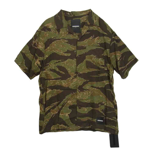 NEIGHBORHOOD ネイバーフッド 201TSNH-SHM02 ALOHA TIGER RL-SHIRT SS タイガーカモ 半袖 アロハ 開襟 シャツ カーキ系 L【新古品】【未使用】【中古】
