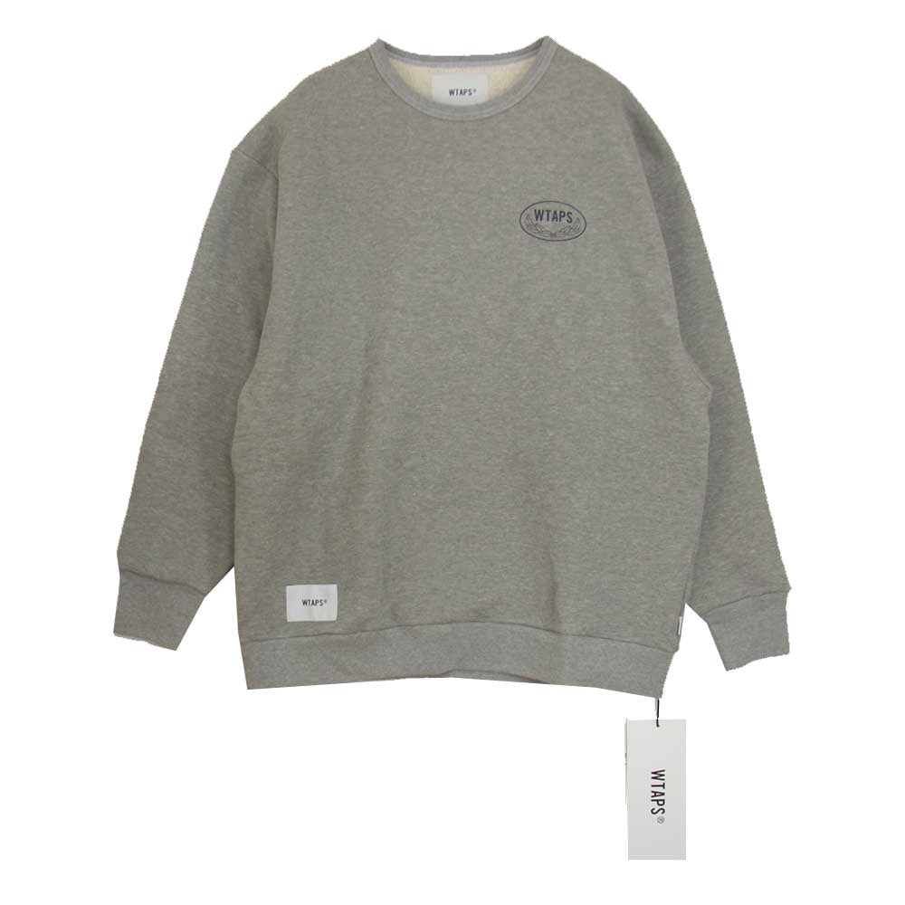 WTAPS ダブルタップス 212ATDT-CSM28 ACADEMY CREW NECK COTTON アカデミー クルーネック コットン スウェット トレーナー グレー系 L【新古品】【未使用】【中古】