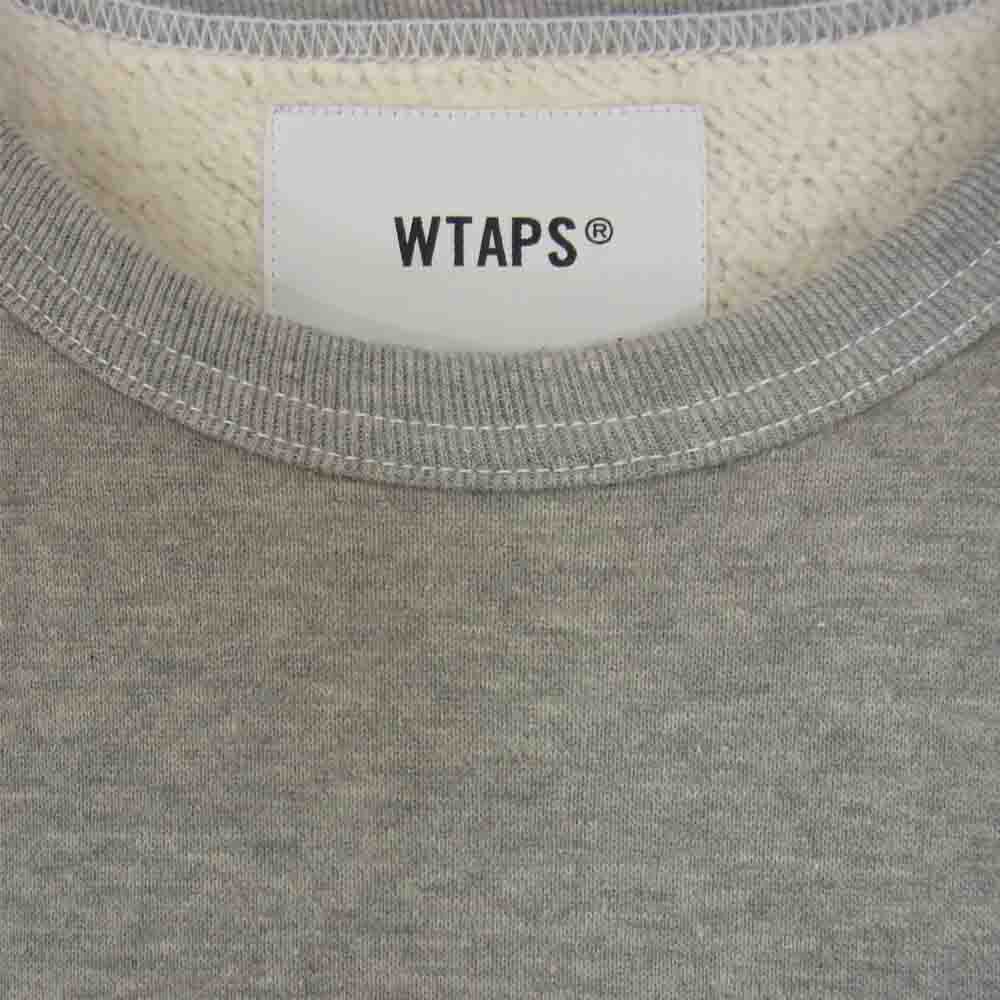 WTAPS ダブルタップス 212ATDT-CSM28 ACADEMY CREW NECK COTTON アカデミー クルーネック コットン スウェット トレーナー グレー系 L【新古品】【未使用】【中古】