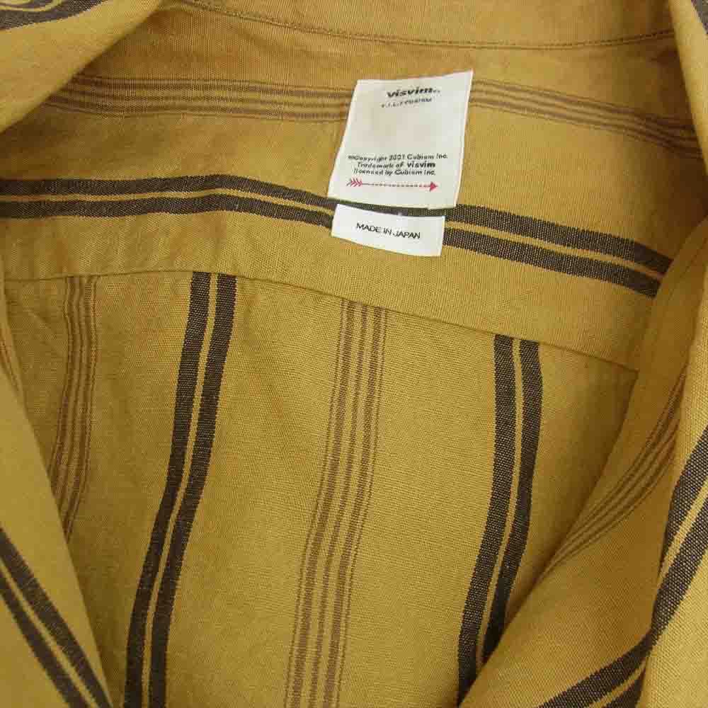 VISVIM ビズビム 20SS 0120105011023 IRVING SHIRT S/S RAMIE LINEN イルビング 半袖 リネン ストライプ シャツ ベージュ系 4【美品】【中古】