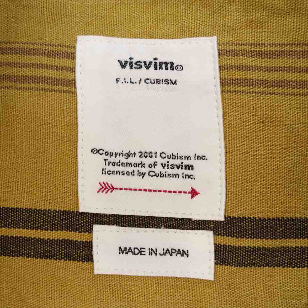 VISVIM ビズビム 20SS 0120105011023 IRVING SHIRT S/S RAMIE LINEN イルビング 半袖 リネン ストライプ シャツ ベージュ系 4【美品】【中古】