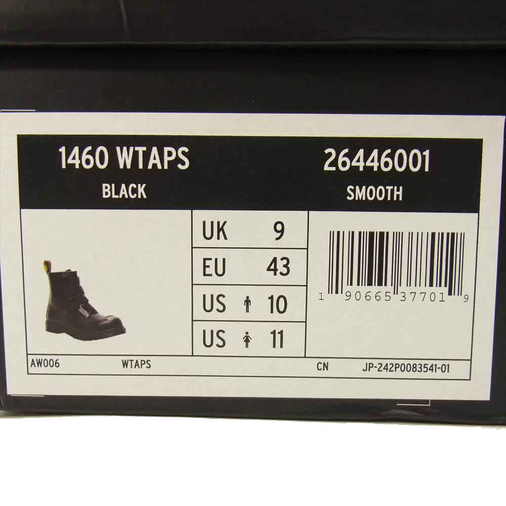 WTAPS ダブルタップス 202DMDMD-FW013 × Dr. MARTENS ドクターマーチン 1460 STOMPER WEBBING STRAP BOOT ウェビング ストラップ ブーツ ブラック系 9【新古品】【未使用】【中古】
