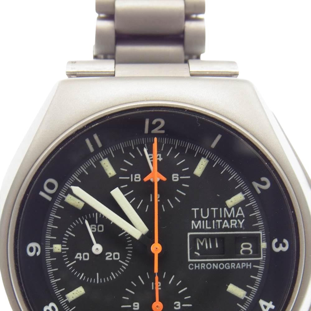TUTIMA チュチマ 国内正規品 MILITARY CHRONOGRAPH ミリタリー クロノグラフ ウォッチ 自動巻き 腕時計 シルバー系【中古】
