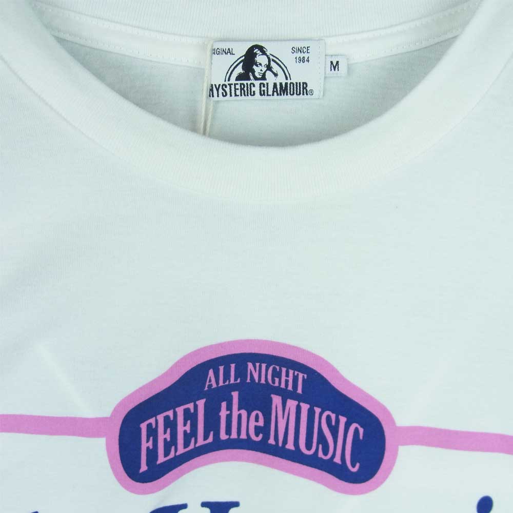 HYSTERIC GLAMOUR ヒステリックグラマー 02211CT30 THE HYS CLUB ヒスクラブ ガールプリント 半袖 Tシャツ ホワイト系 M【新古品】【未使用】【中古】