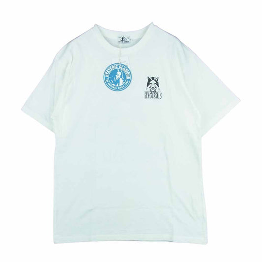HYSTERIC GLAMOUR ヒステリックグラマー 02212CT03 MONDO PARADISE バックプリント ロゴ 半袖 Tシャツ ホワイト系 M【新古品】【未使用】【中古】