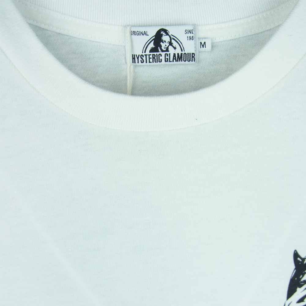 HYSTERIC GLAMOUR ヒステリックグラマー 02212CT03 MONDO PARADISE バックプリント ロゴ 半袖 Tシャツ ホワイト系 M【新古品】【未使用】【中古】