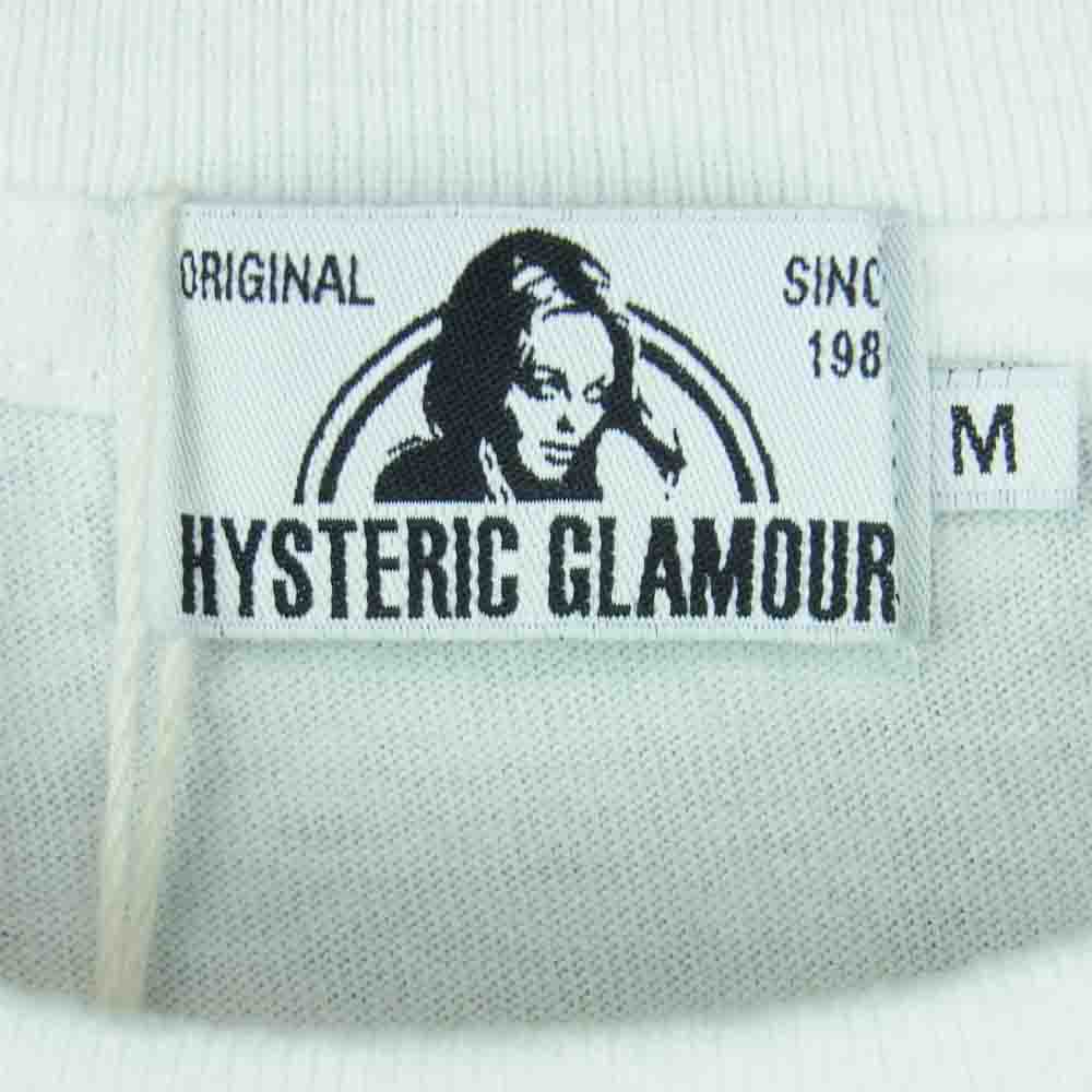 HYSTERIC GLAMOUR ヒステリックグラマー 02212CT03 MONDO PARADISE バックプリント ロゴ 半袖 Tシャツ ホワイト系 M【新古品】【未使用】【中古】