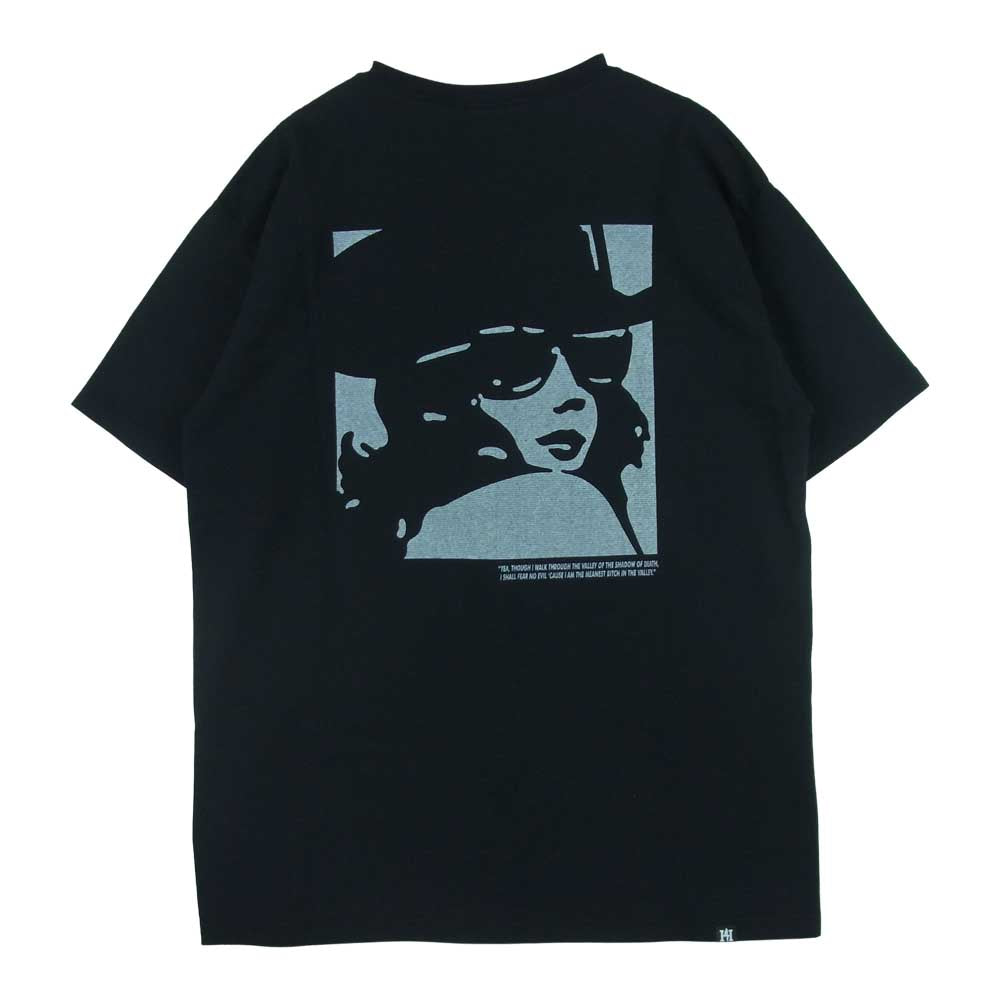 HYSTERIC GLAMOUR ヒステリックグラマー 02211CT36 EVIL VALLEY バックプリント ロゴ 半袖 Tシャツ ブラック系 M【新古品】【未使用】【中古】