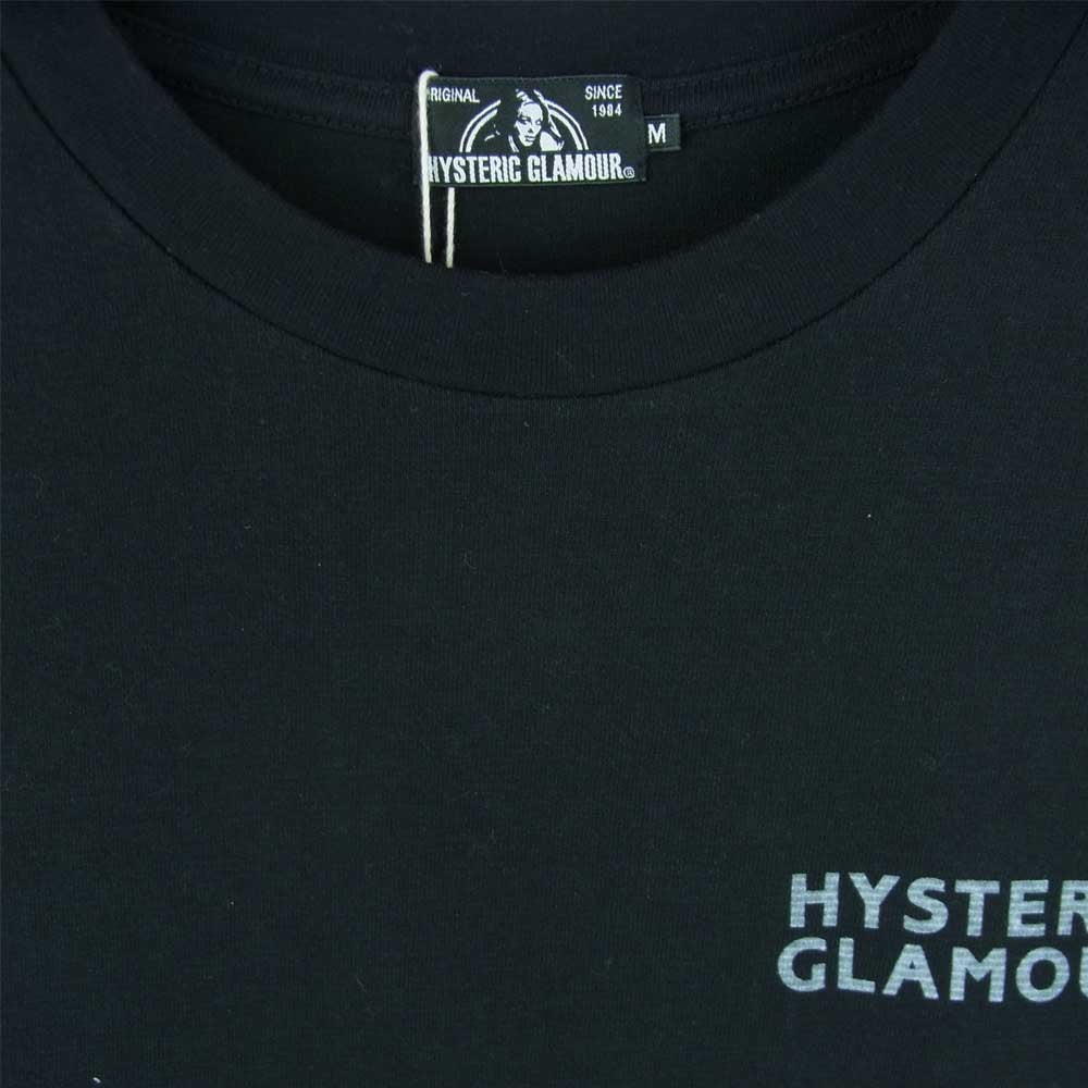 HYSTERIC GLAMOUR ヒステリックグラマー 02211CT36 EVIL VALLEY バックプリント ロゴ 半袖 Tシャツ ブラック系 M【新古品】【未使用】【中古】