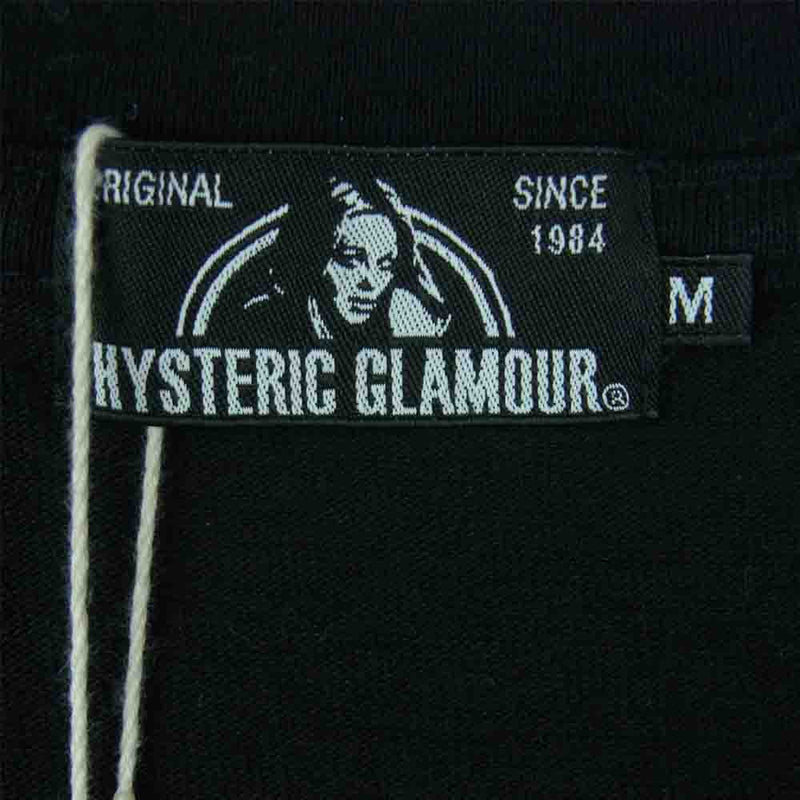 HYSTERIC GLAMOUR ヒステリックグラマー 02211CT36 EVIL VALLEY バックプリント ロゴ 半袖 Tシャツ ブラック系 M【新古品】【未使用】【中古】