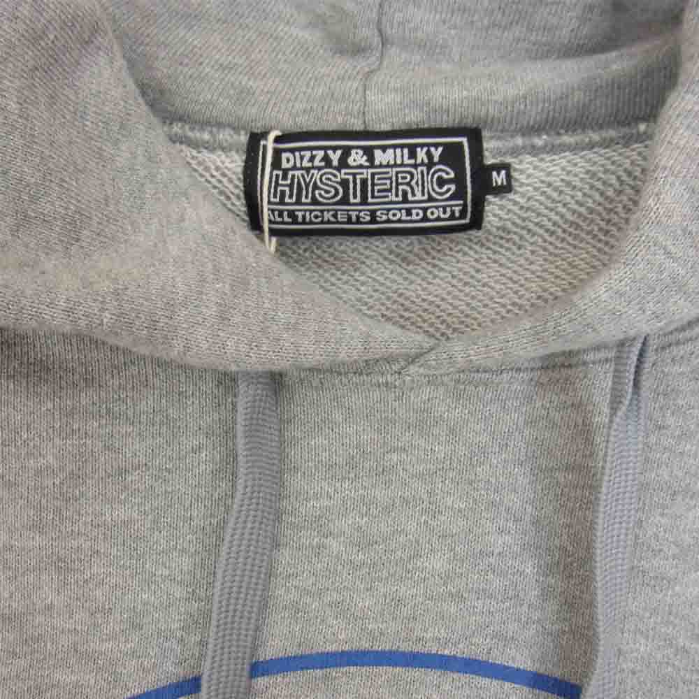 HYSTERIC GLAMOUR ヒステリックグラマー 02221CF02 CLASSIC OVAL パーカー クラシック オーバル ガール ロゴ プリント プルオーバー フーディー グレー系 M【新古品】【未使用】【中古】