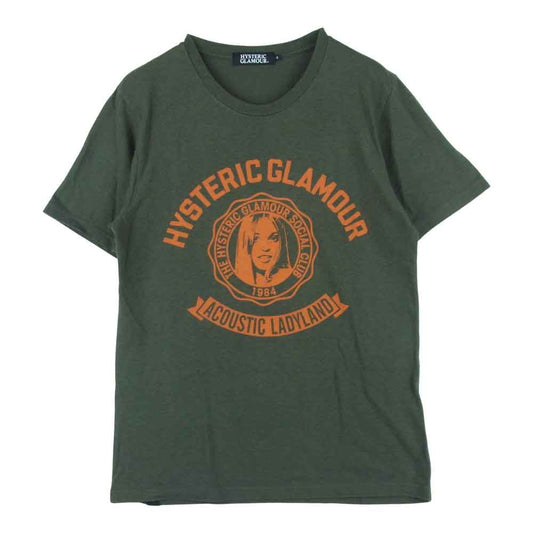 HYSTERIC GLAMOUR ヒステリックグラマー 0243CT18 ガールプリント カットソー 半袖 Tシャツ カーキ系 S【中古】