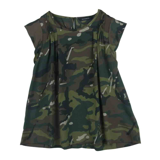 HYSTERIC GLAMOUR ヒステリックグラマー 0543AH01 HYSTERICS ヒステリックス カモフラ 迷彩 チュニック 半袖 カットソー カーキ系 FREE【中古】