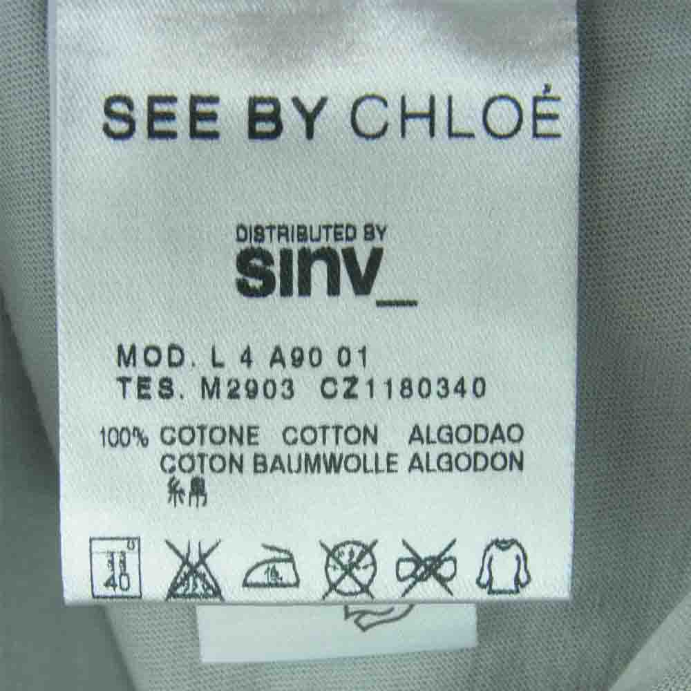 SEE BY CHLOE シーバイクロエ L4A9001 ロゴプリント カットソー Vネック Tシャツ コットン 中国製 グレー系【中古】
