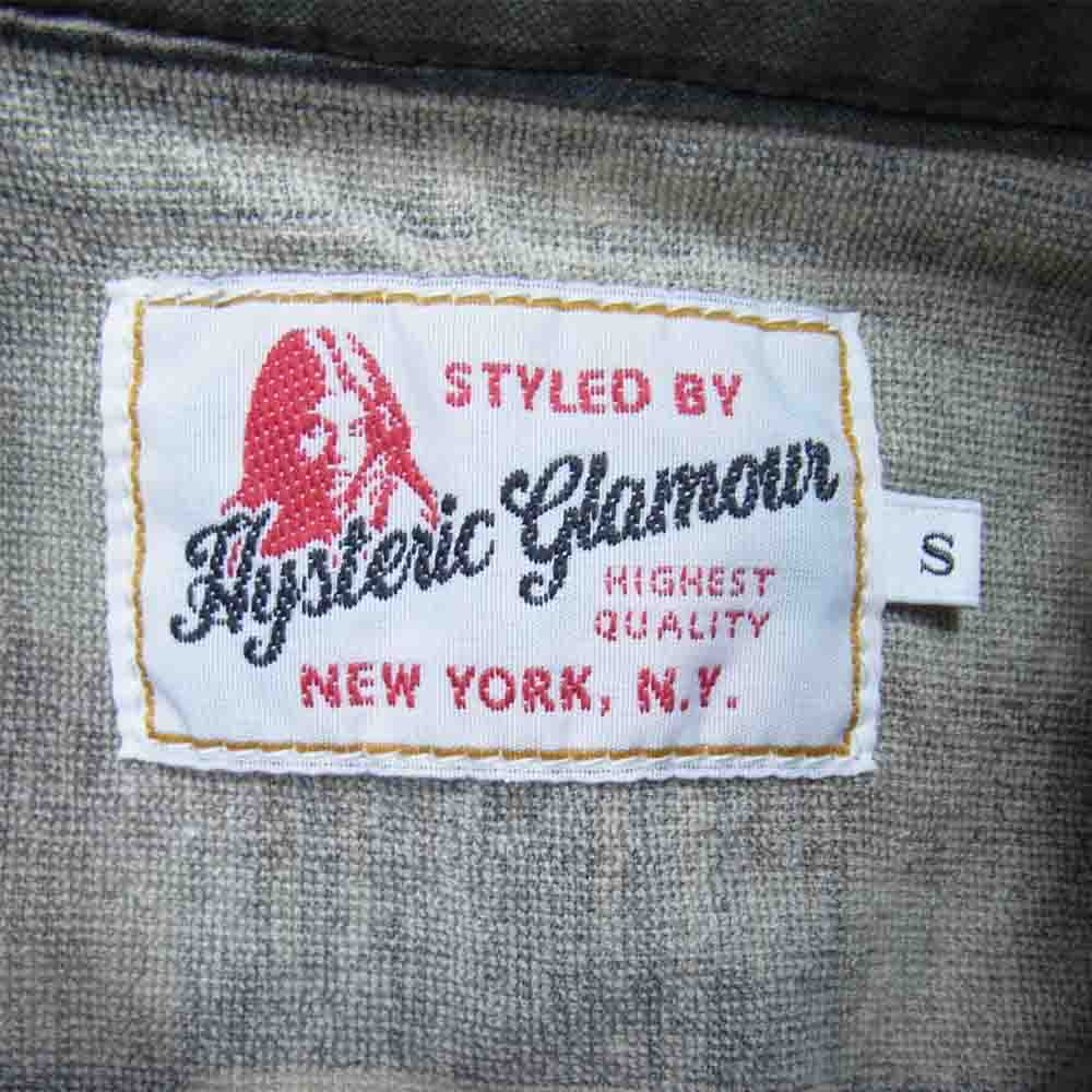 HYSTERIC GLAMOUR ヒステリックグラマー 0261AH07 ネイティブ柄 ガール ワッペン 半袖 シャツ カーキ系 S【中古】