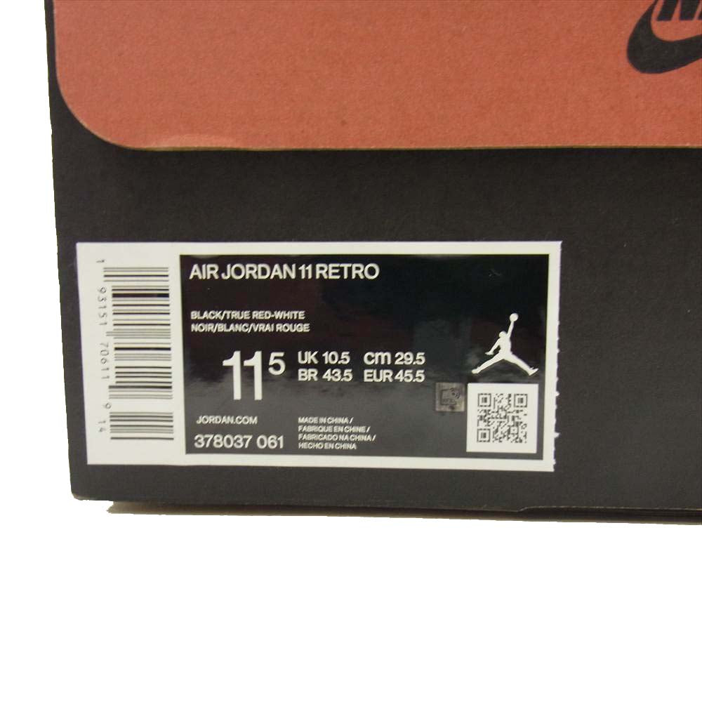 NIKE ナイキ 378037-061 AIR JORDAN 11 RETRO BRED エアジョーダン11 レトロ ブレッド ブラック系 29.5CM【中古】