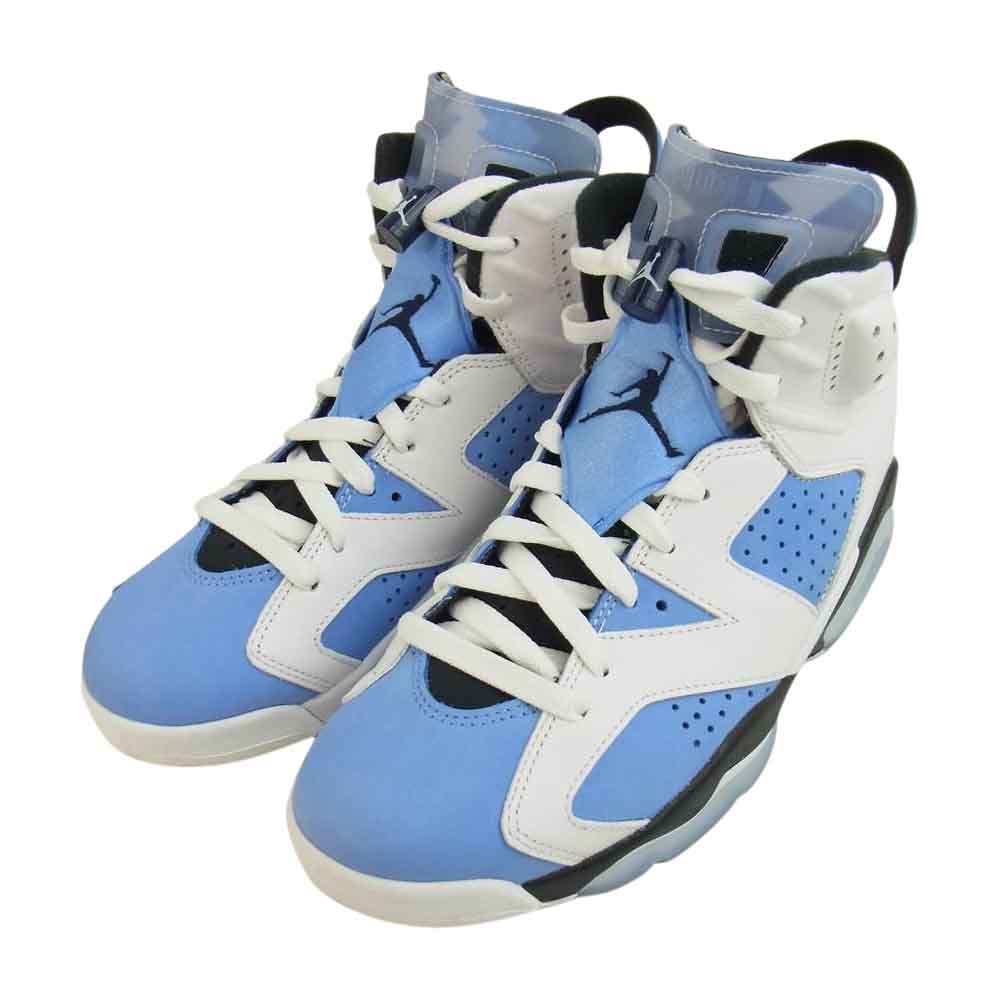 NIKE ナイキ CT8529-410 AIR JORDAN 6 RETRO UNC University Blue エア ジョーダン 6 レトロ ユニバーシティブルー 白×水色×黒系 26cm【中古】