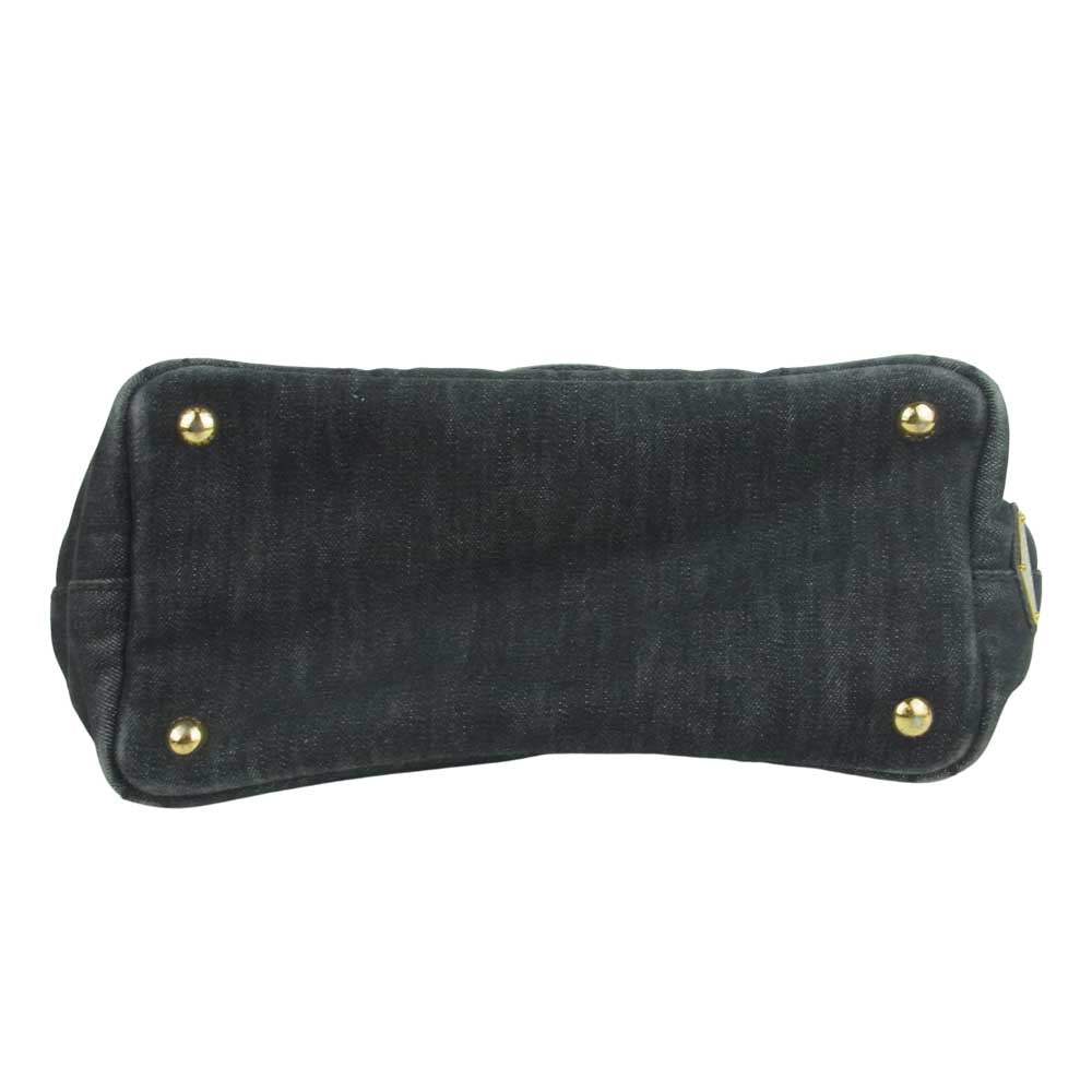 PRADA プラダ CANAPA カナパ デニム トート ハンド バッグ グレー系【中古】