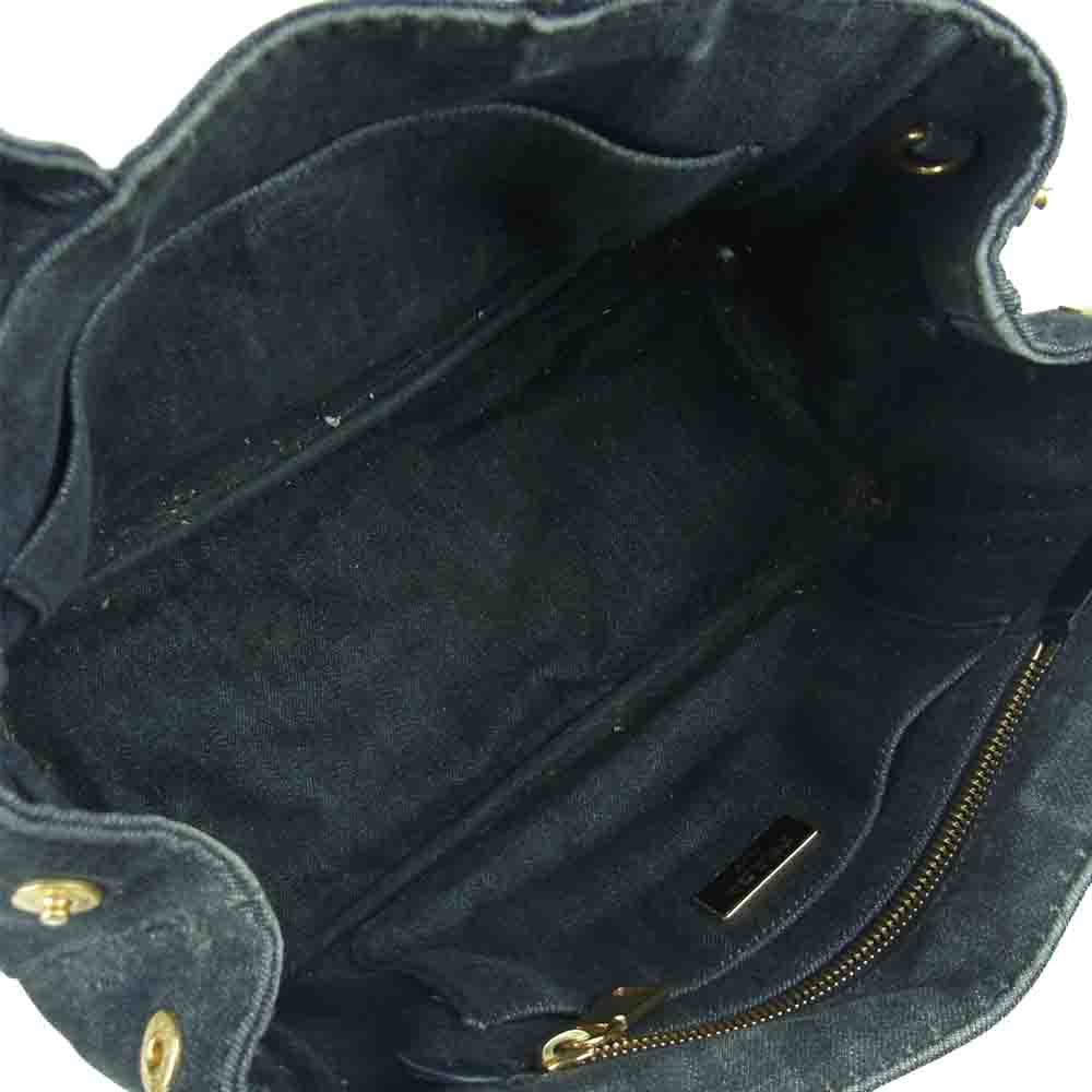 PRADA プラダ CANAPA カナパ デニム トート ハンド バッグ グレー系【中古】