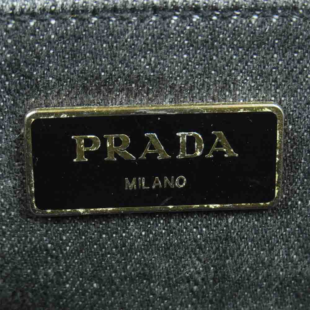 PRADA プラダ CANAPA カナパ デニム トート ハンド バッグ グレー系【中古】