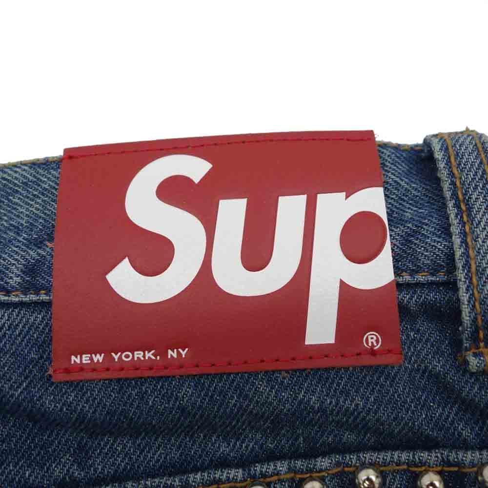 Supreme シュプリーム 22SS B.B.Simon Studded Regular Jean ビービー サイモン スタッディド レギュラー ジーンズ デニム パンツ インディゴブルー系 38【極上美品】【中古】