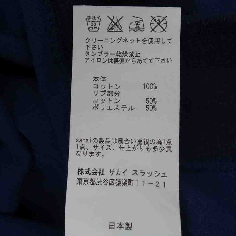 Sacai サカイ 14-00673Ｍ SIEDNITOU 長袖 Tシャツ カットソー ネイビー系 2【中古】
