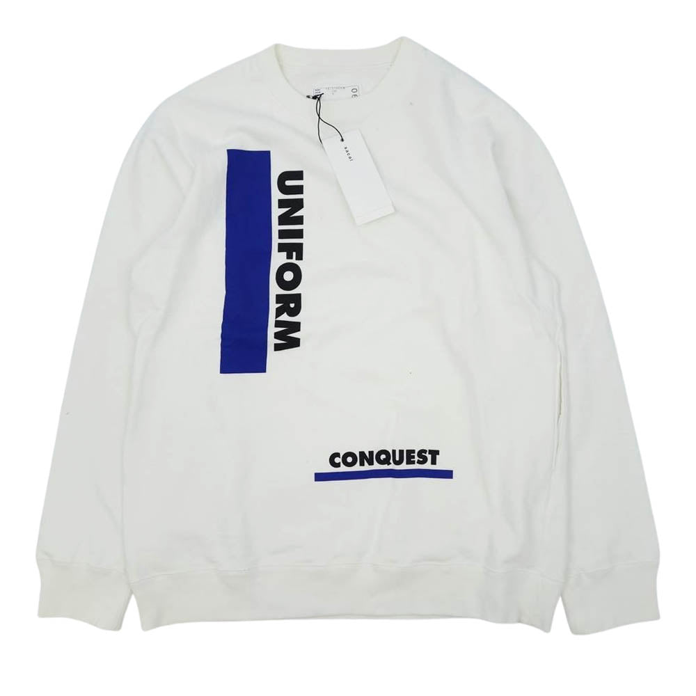 Sacai サカイ 18ss 18-01590Ｍ CONTRAST PANEL SWEAT SHIRT コントラスト パネル プリント スウェット ホワイト系 3【中古】