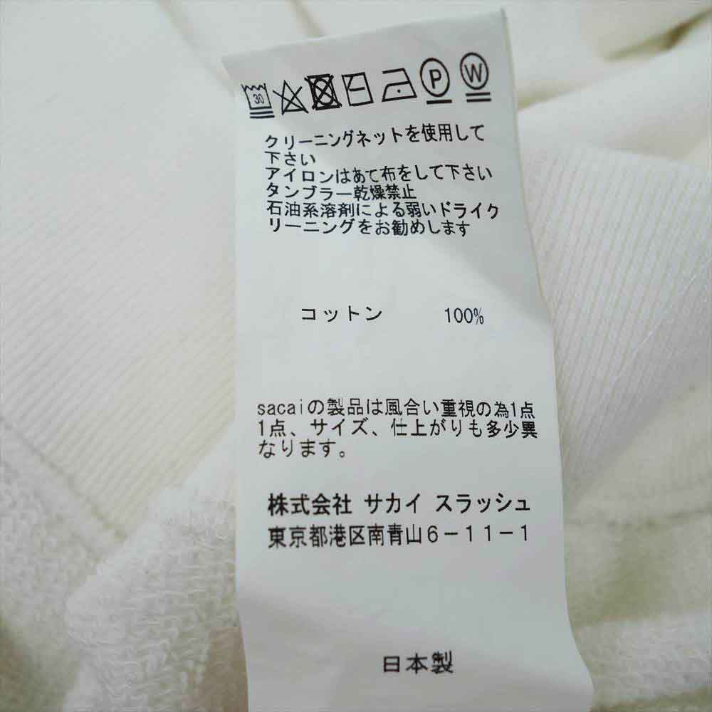 Sacai サカイ 18ss 18-01590Ｍ CONTRAST PANEL SWEAT SHIRT コントラスト パネル プリント スウェット ホワイト系 3【中古】