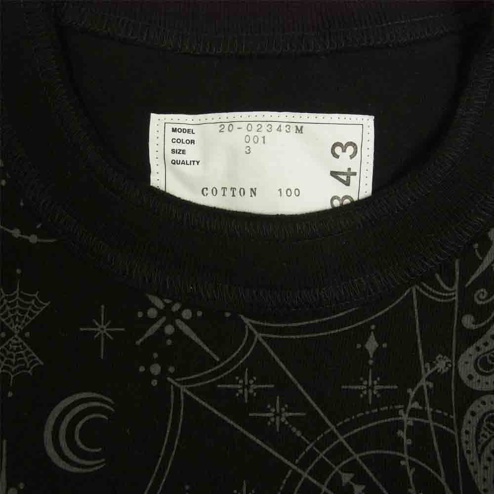 Sacai サカイ 20aw 20-02343Ｍ × Dr.Woo Bandana Print T-Shirt ドクターウー バンダナ プリント 半袖 Tシャツ ブラック系 3【新古品】【未使用】【中古】