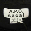 Sacai サカイ 21SS Ｍ26978 × A.P.C. アーペーセー T-Shirt kiyo ロゴ プリント サイドジップ 半袖 Tシャツ ブラック系 M【新古品】【未使用】【中古】