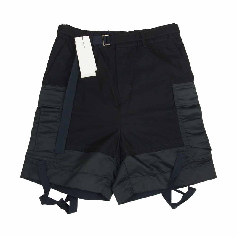 Sacai サカイ 20SS 20-02221Ｍ fabric Combo Shorts ファブリック コンボ ショーツ ハーフパンツ ネイビー系 2【美品】【中古】