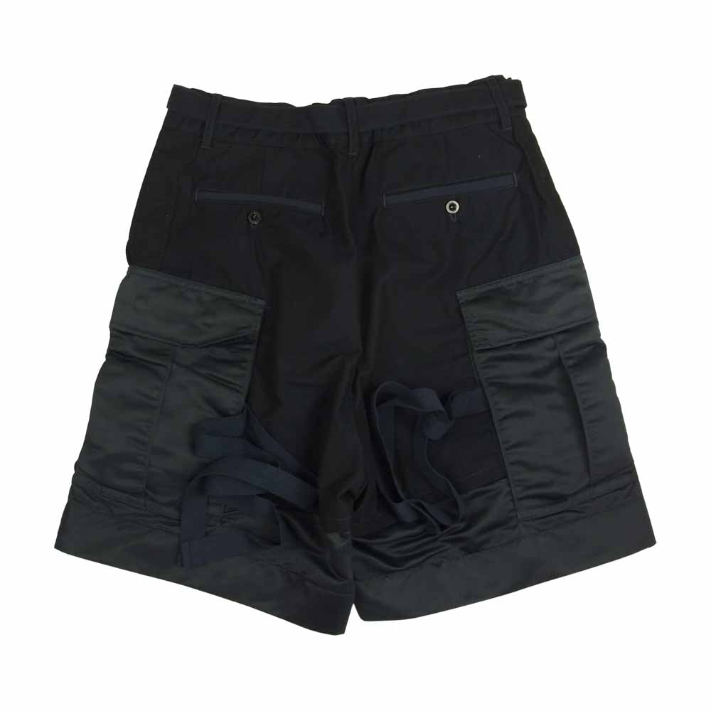 Sacai サカイ 20SS 20-02221Ｍ fabric Combo Shorts ファブリック コンボ ショーツ ハーフパンツ ネイビー系 2【美品】【中古】