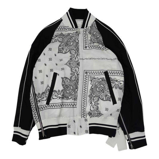 Sacai サカイ 19SS 19-01911Ｍ バンダナ柄 スカジャン ブルゾン ブラック系 ホワイト系 ２【新古品】【未使用】【中古】
