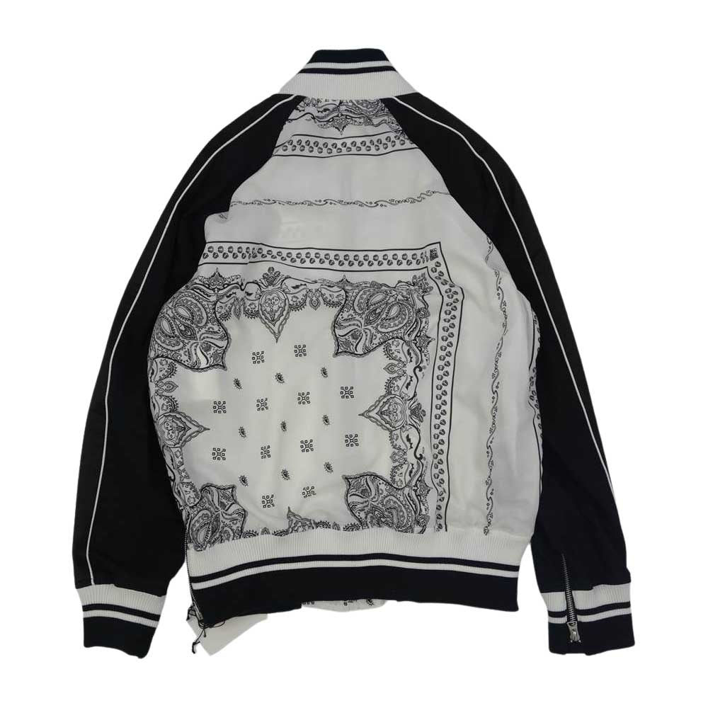 Sacai サカイ 19SS 19-01911Ｍ バンダナ柄 スカジャン ブルゾン ブラック系 ホワイト系 ２【新古品】【未使用】【中古】