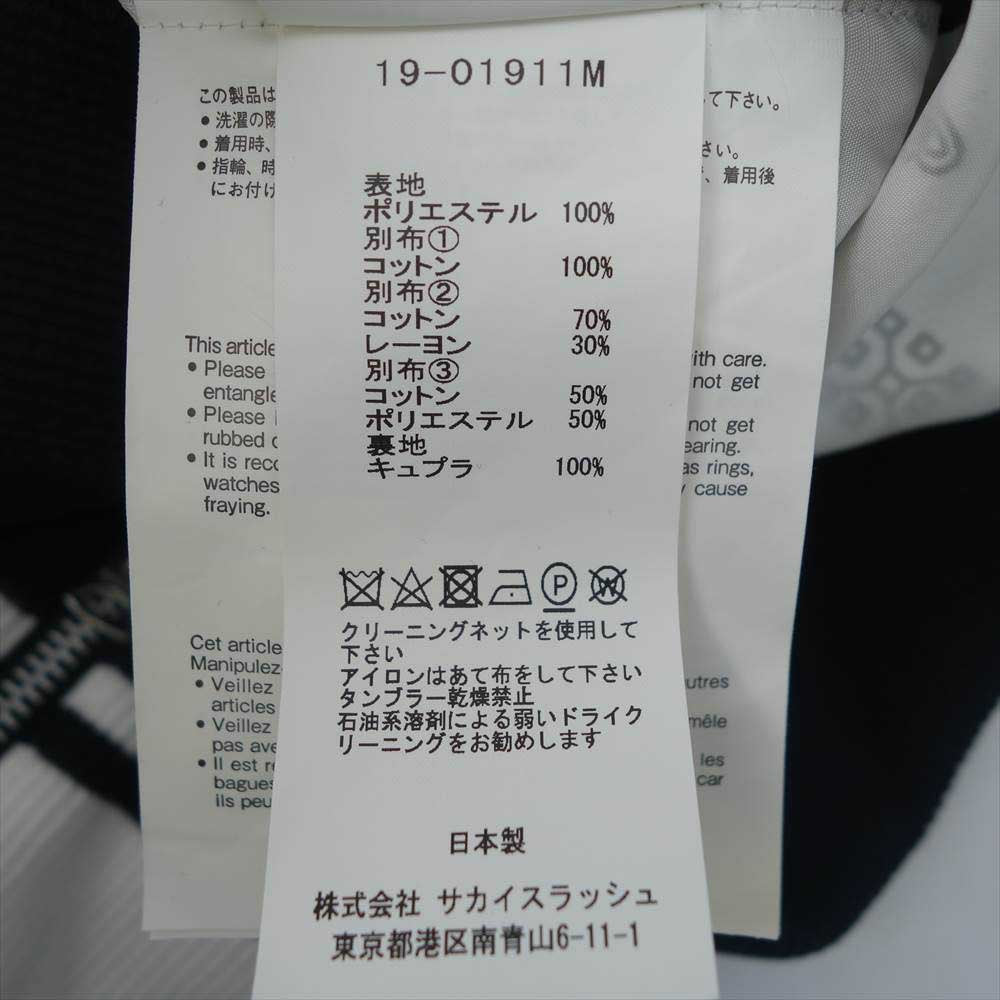 Sacai サカイ 19SS 19-01911Ｍ バンダナ柄 スカジャン ブルゾン ブラック系 ホワイト系 ２【新古品】【未使用】【中古】