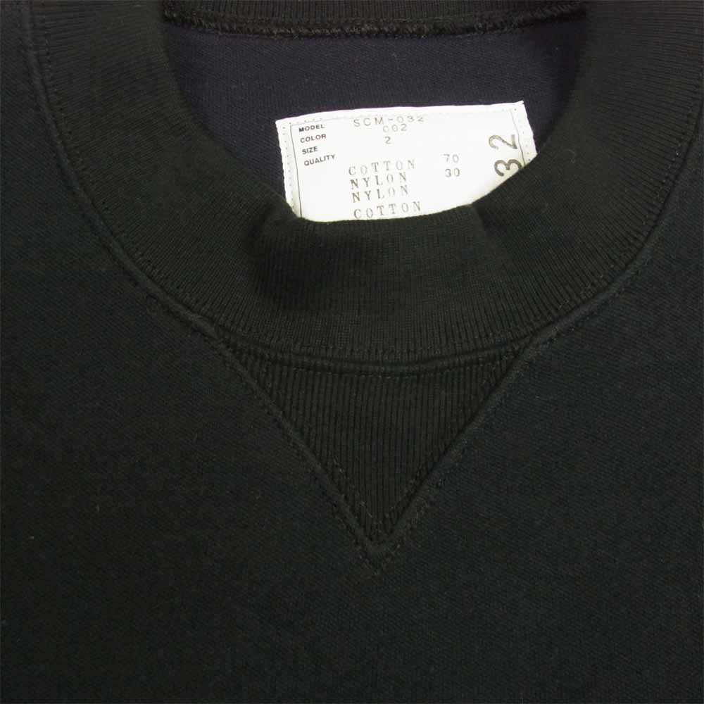Sacai サカイ 19AW SCM-032 Sponge Sweat Ma-1 Pullover スポンジ ドッキング プルオーバー ネイビー系 2【美品】【中古】